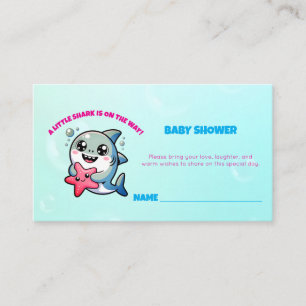 Cute Kawaii Shark Baby Shower Enclosure Card