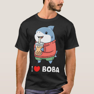 Cute Kawaii Shark Boba Tea Funny Bubble Tea Lover  T-Shirt