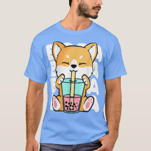 Cute Kawaii Shiba Inu Dog Bubble Tea Boba Anime Ne T-Shirt