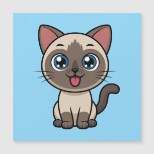Cute Kawaii Siamese Cat Cartoon - Chibi Kitty