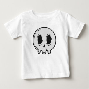 Cute Kawaii Skull Graphic Baby T-Shirt Minimalist 