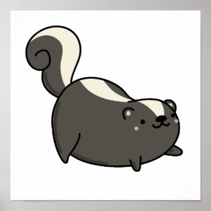 Cute Kawaii Skunk Poster