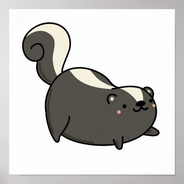 Cute Kawaii Skunk Poster (Front)