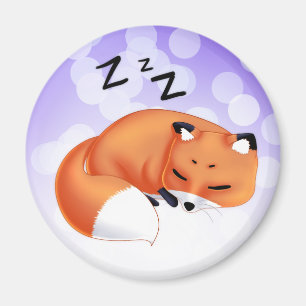 Cute Kawaii Sleeping cartoon fox Magnet