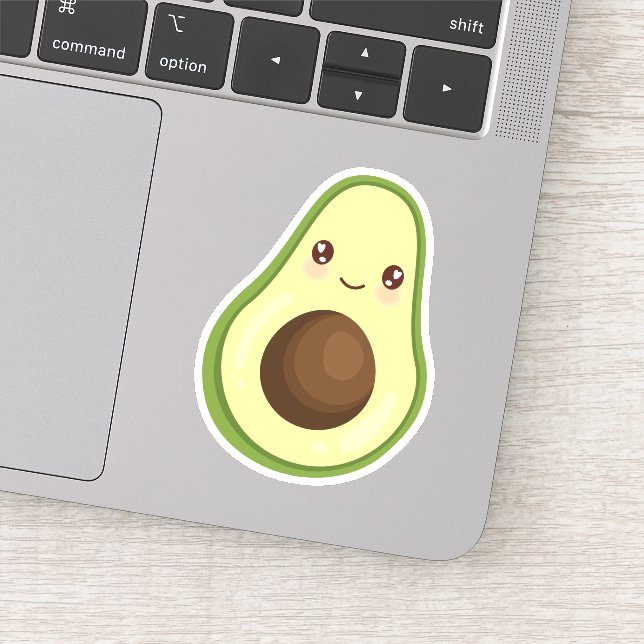 Cute Kawaii Smiling Avocado (Detail)