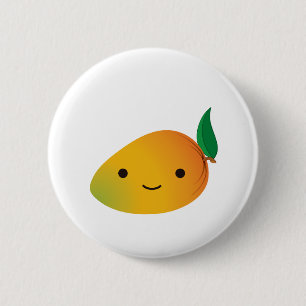 Cute Kawaii Smiling Mango 6 Cm Round Badge