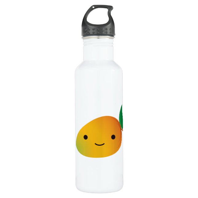Cute Kawaii Smiling Mango 710 Ml Water Bottle (Front)