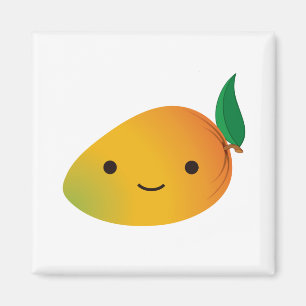Cute Kawaii Smiling Mango Magnet