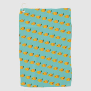 Cute Kawaii Smiling Mango Pattern Golf Towel