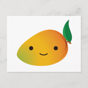 Cute Kawaii Smiling Mango Postcard