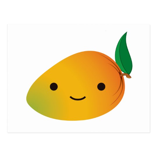 Cute Kawaii Smiling Mango Postcard Zazzle.co.uk