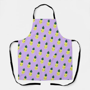 Cute Kawaii Smiling Pineapple Pattern Apron