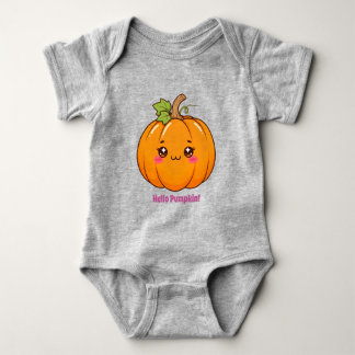 Cute Kawaii Smiling Pumpkin Cartoon Baby Bodysuit