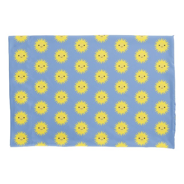 Cute Kawaii Smiling Sun Pillowcase (Front)