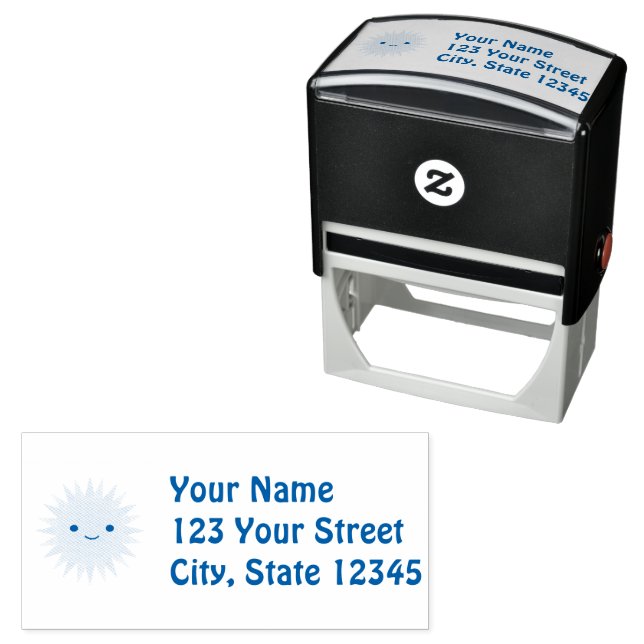 Cute Kawaii Smiling Sun  Rubber Stamp (In Situ)