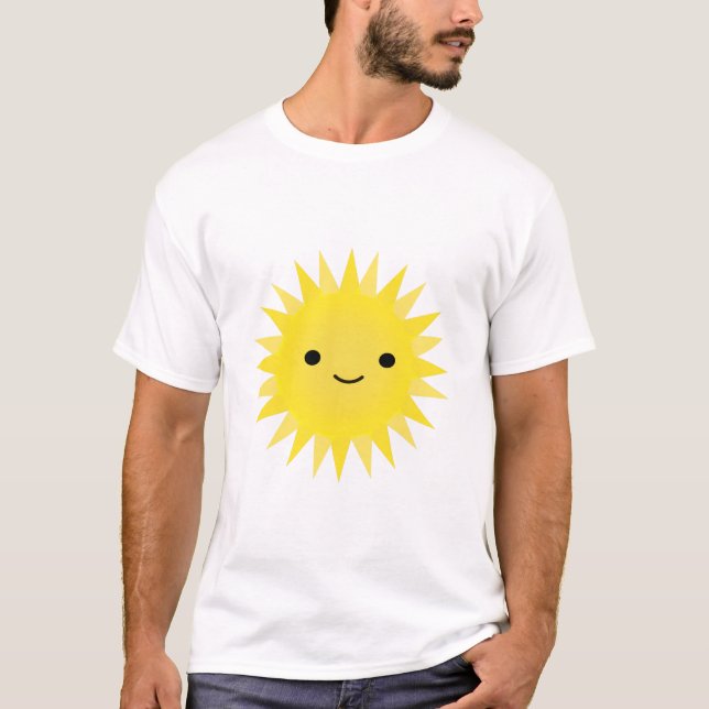 Cute Kawaii Smiling Sun T-Shirt (Front)