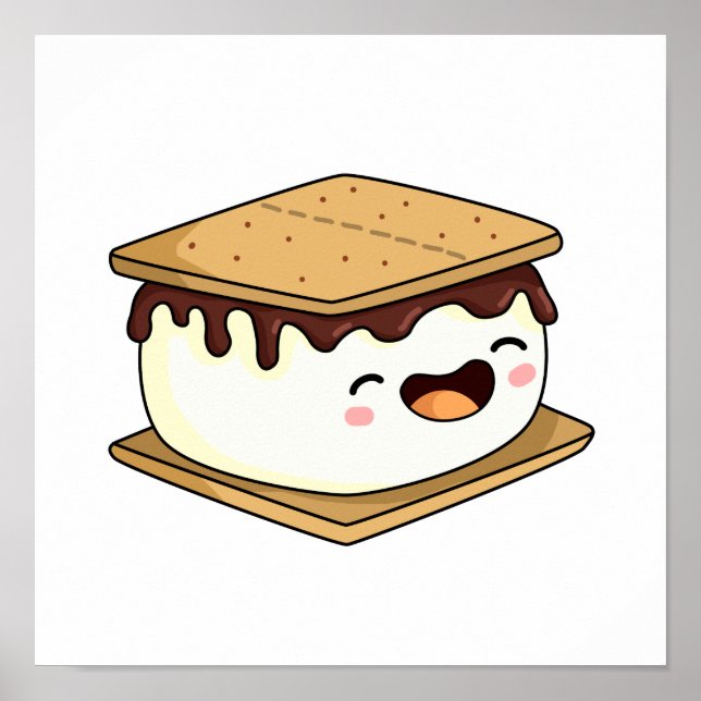 Cute Kawaii Smore Poster (Front)