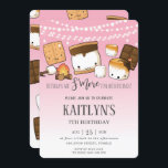 Cute Kawaii S'mores Camping Bonfire Birthday Party Invitation<br><div class="desc">Personalise this cute S'mores invitation with your party details easily and quickly, simply press the customise it button to further re-arrange and format the style and placement of the text.  This adorable invitation features kawaii s'mores, chocolates, mashmallows and cookies. Great for any age. Matching items available in store! (c) The...</div>