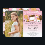 Cute Kawaii S'mores Camping Bonfire Birthday Photo Invitation<br><div class="desc">Personalise this cute S'mores picture / photo invitation with your party details easily and quickly, simply press the Edit Using Design Tools button to further re-arrange and format the style and placement of the text.  This adorable invitation features kawaii s'mores, chocolates, marshmallows and cookies. Great for any age. Matching items...</div>