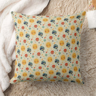 Cute Kawaii Solar System Planets Pattern Cushion