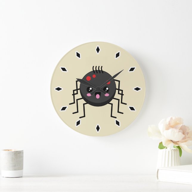 Cute Kawaii Spider Large Clock (Home)