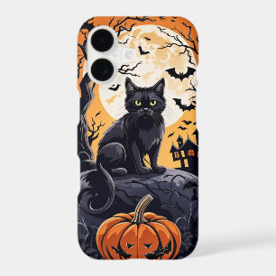 Cute Kawaii Spooky Halloween Black Cat Ghost