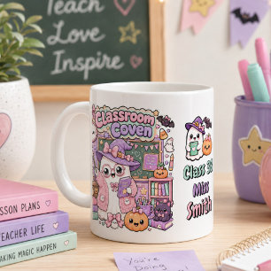 Cute Kawaii Spooky Teacher Ghost Halloween Large Coffee Mug