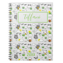 Cute Kawaii Sporty Cats Notebook
