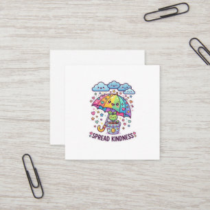 Cute Kawaii Spread Kindness Umbrella Cute Plant St Square Business Card