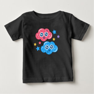 Cute Kawaii Starry Clouds – Pastel Cartoon Sky Ill Baby T-Shirt