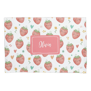 Cute Kawaii Strawberries Pillowcase