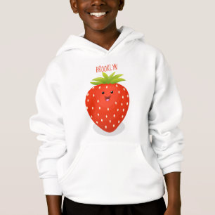 Cute kawaii strawberry cartoon illustration