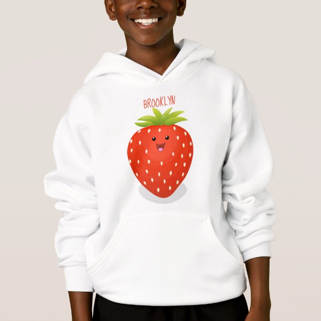 Cute kawaii strawberry cartoon illustration (Front)