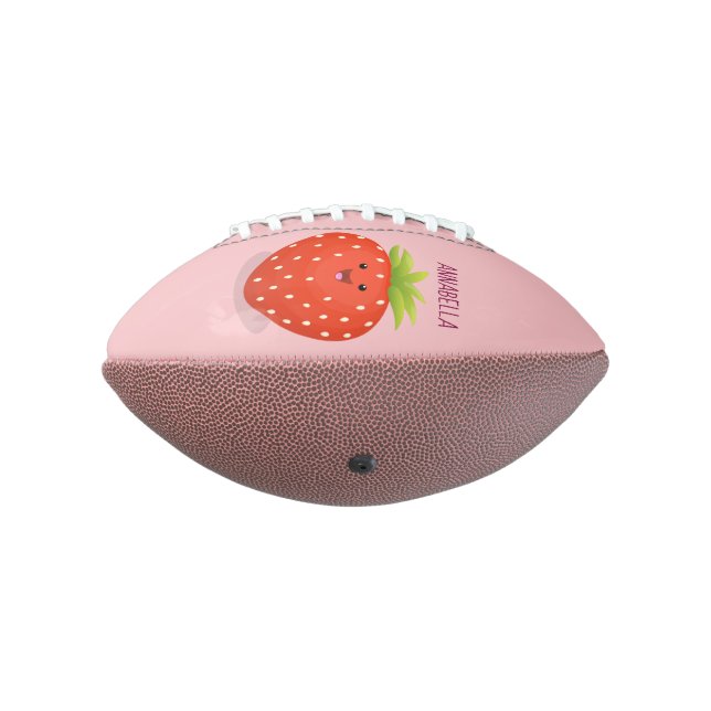 Cute kawaii strawberry cartoon illustration american football (Rotated 270)