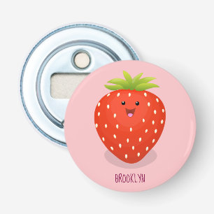 Cute kawaii strawberry cartoon illustration bottle opener