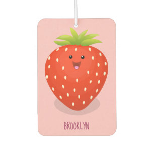 Cute kawaii strawberry cartoon illustration  car air freshener