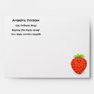 Cute kawaii strawberry cartoon illustration envelope