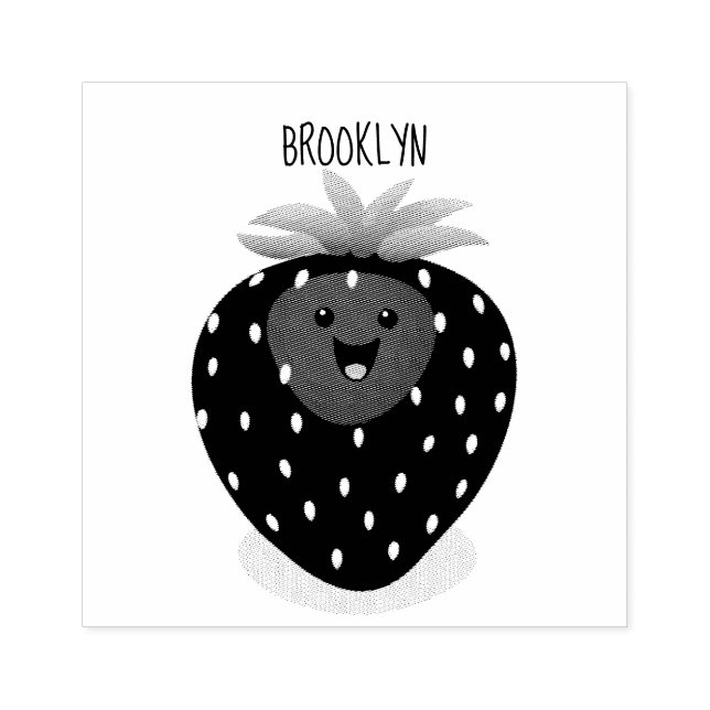 Cute kawaii strawberry cartoon illustration  rubber stamp (Imprint)