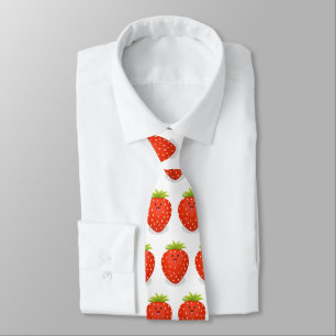 Cute kawaii strawberry cartoon illustration tie