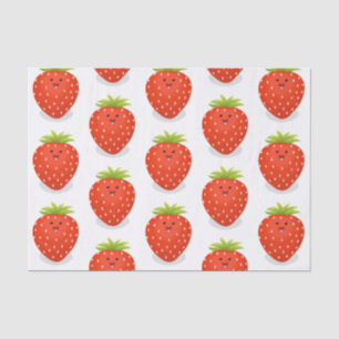 Cute kawaii strawberry cartoon illustration tissue paper