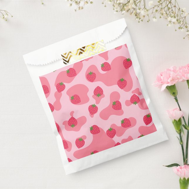 Cute Kawaii Strawberry Cow Pattern Favour Bags (Sealed)