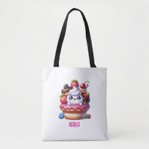 Cute Kawaii Strawberry Cupcake Personalised Tote Bag