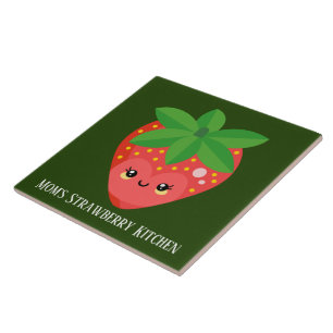 cute Kawaii strawberry decor kitchen  Tile