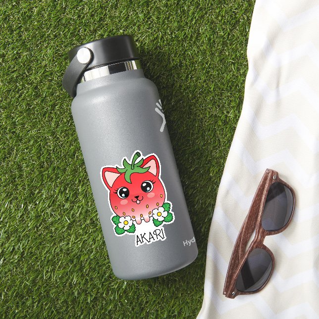 Cute Kawaii Strawberry Kitty Cat (HydroFlask Insitu)