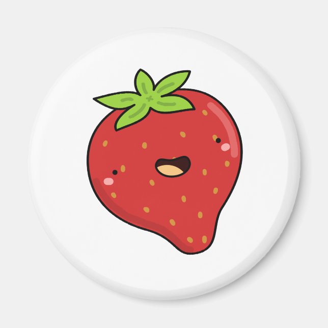 Cute Kawaii Strawberry Magnet (Front)