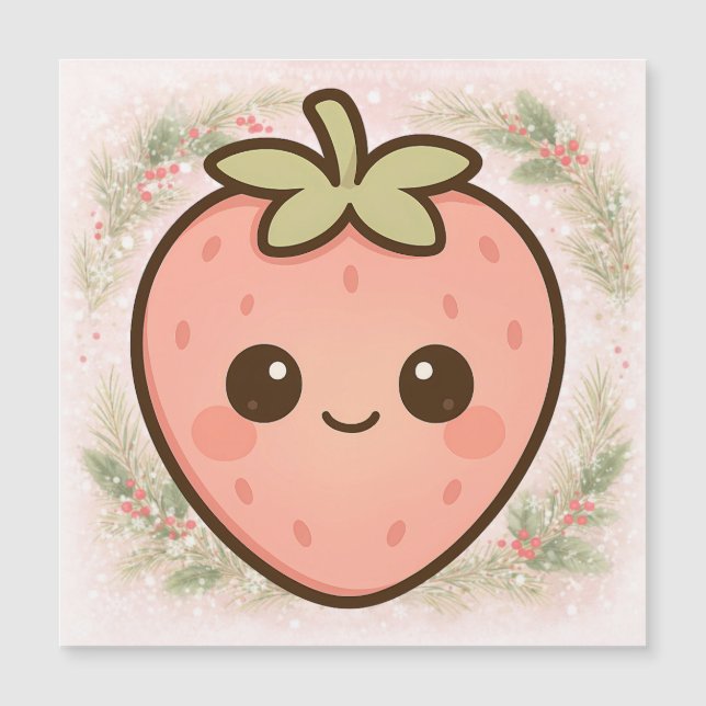 Cute Kawaii Strawberry Magnet (Front)