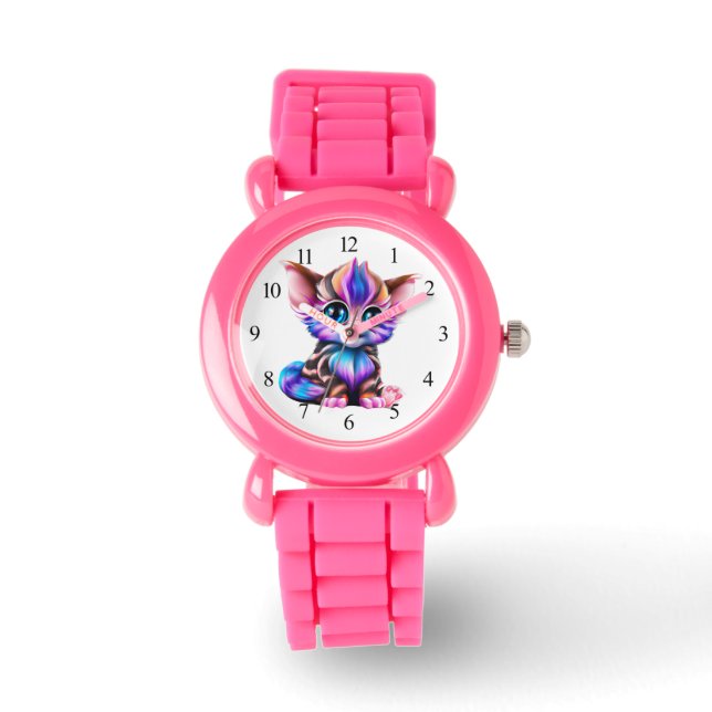 Cute Kawaii Striped Baby Kitten    Watch (Front)