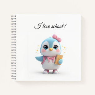 Cute Kawaii Student Penguin Notebook
