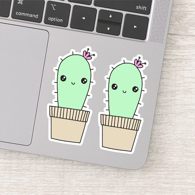 Cute kawaii style cactus stickers (Detail)
