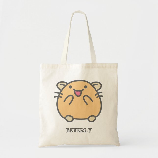 Cute Kawaii Style Cartoon Hamsters Personalised Tote Bag (Front)